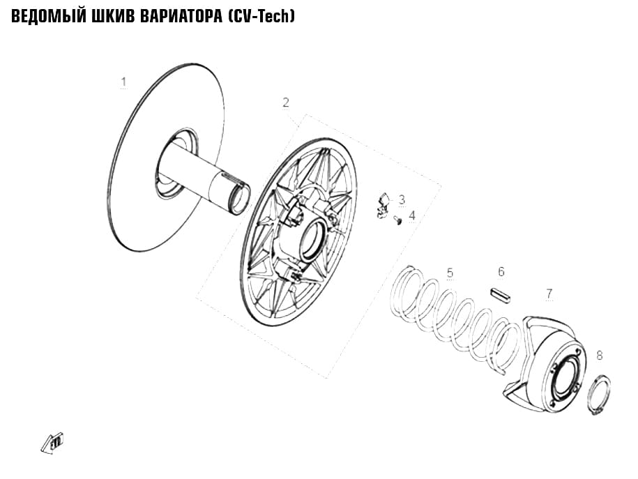 ВЕДОМЫЙ ШКИВ ВАРИАТОРА (CV-Tech)