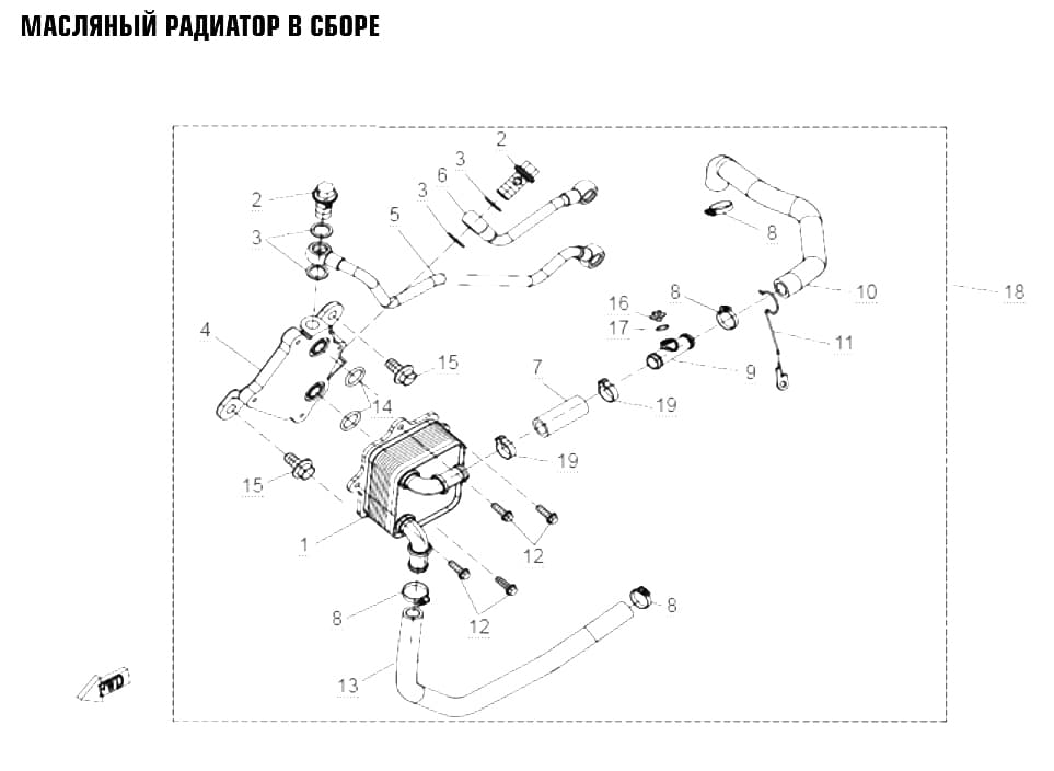 МАСЛЯНЫЙ РАДИАТОР В СБОРЕ