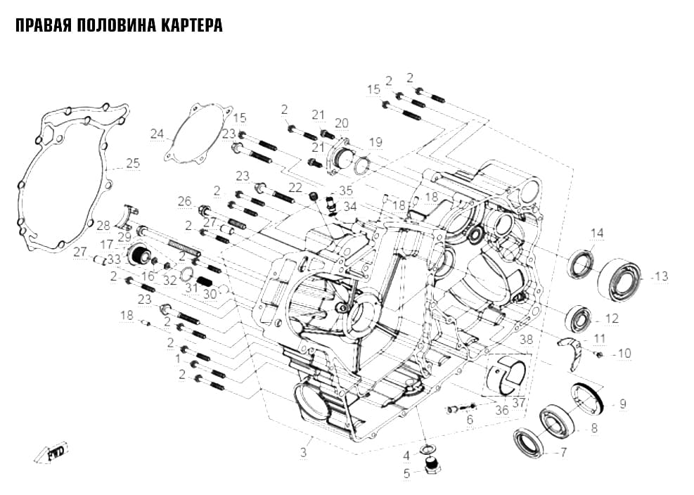 Правая половина картера